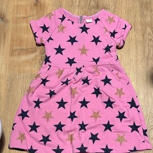 Gymboree Pink Dress with Gold and Black Stars